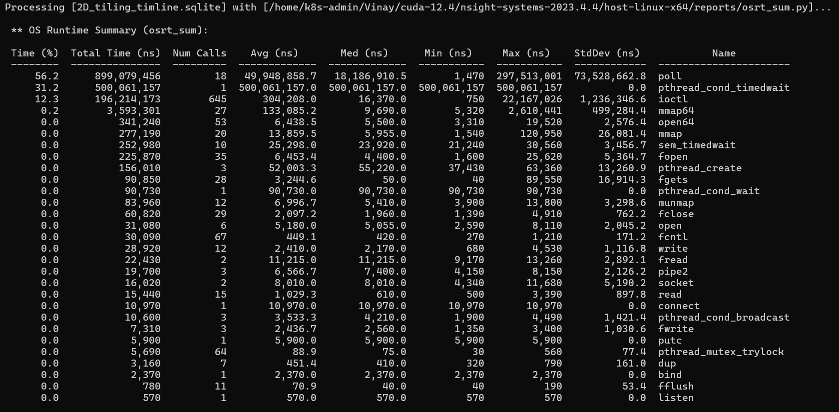 OS Runtime Summary